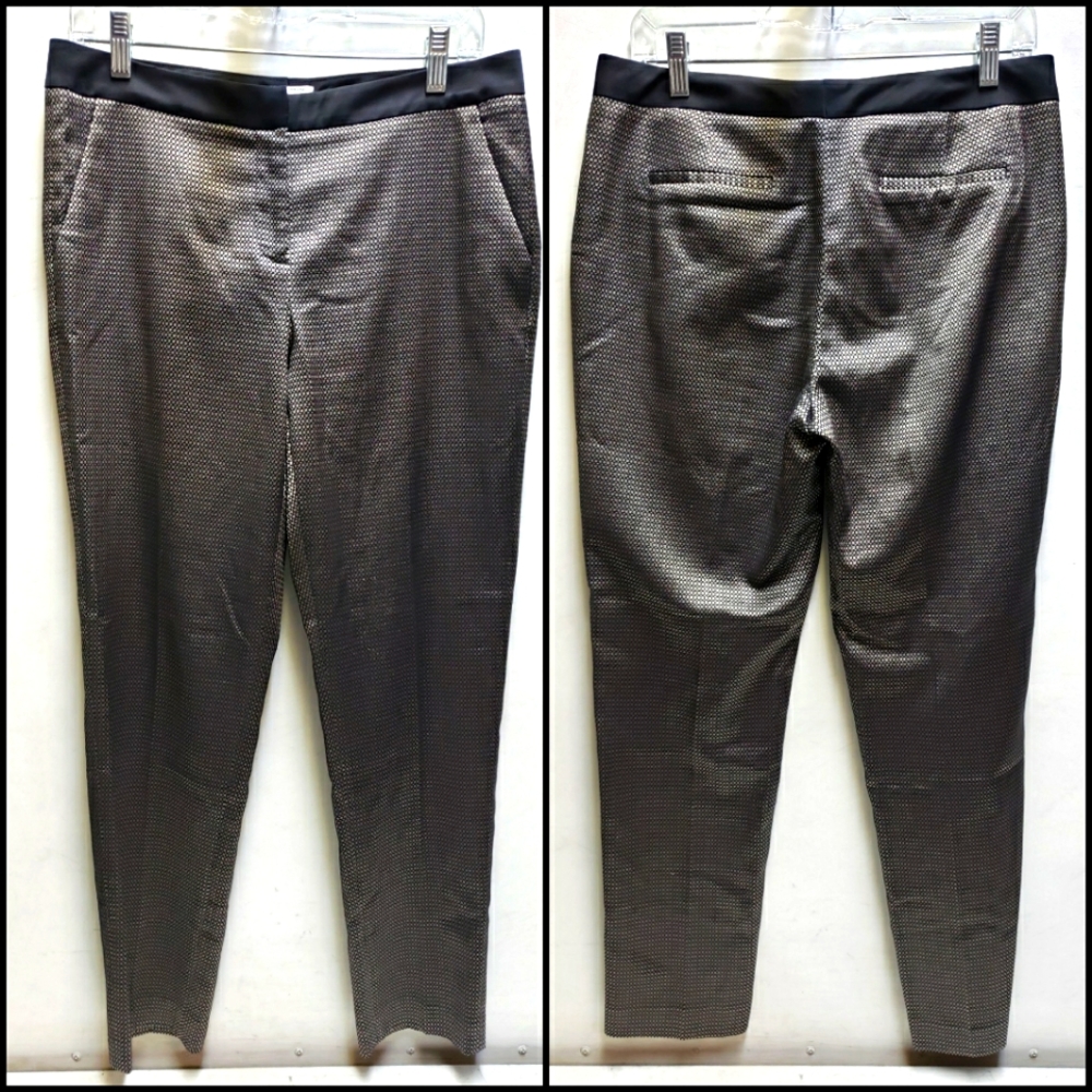 Womens Halogen Quinn fit shiny pants sz. 8 shimmery houndstooth style pattern